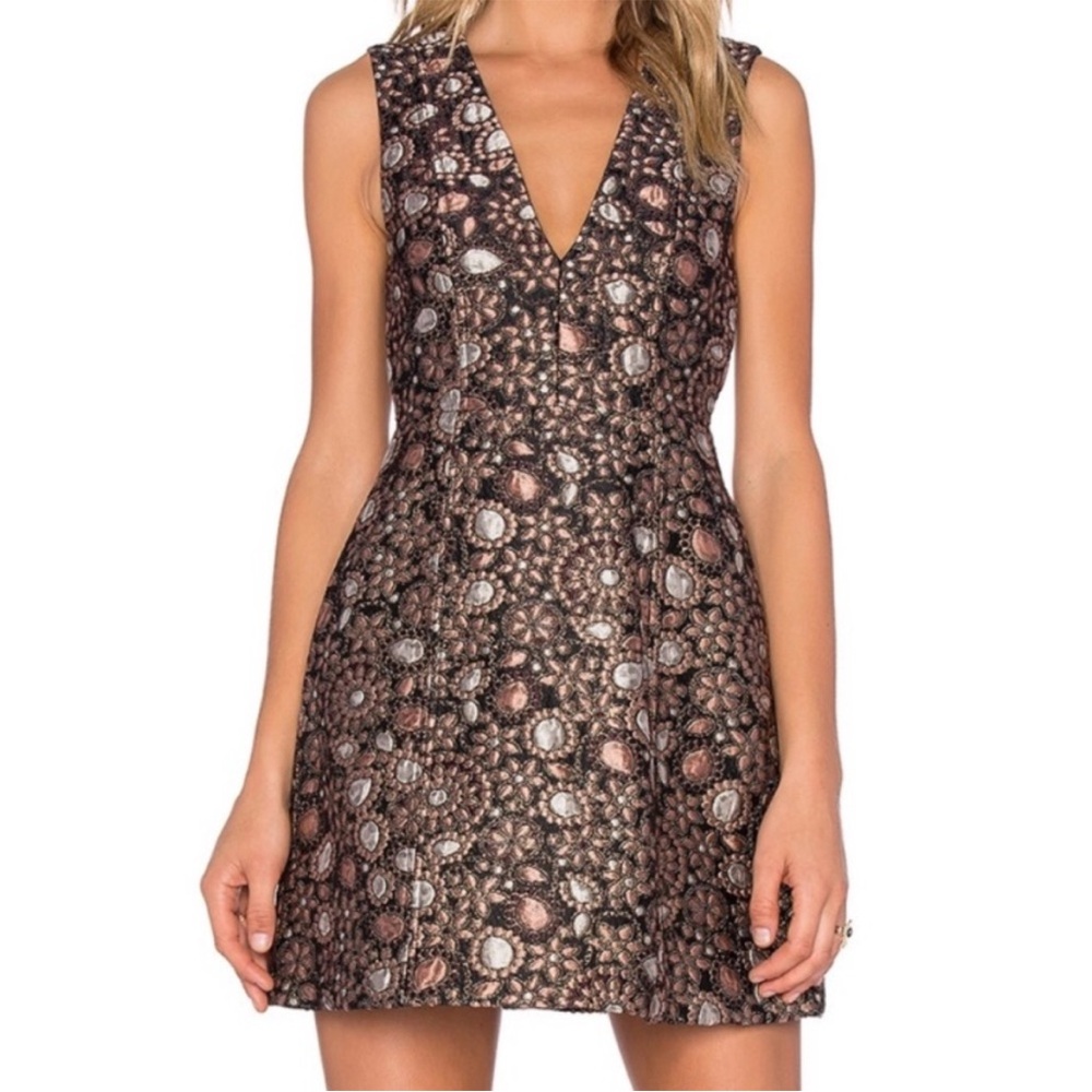 Alice + Olivia Black and Pink Mini Dress